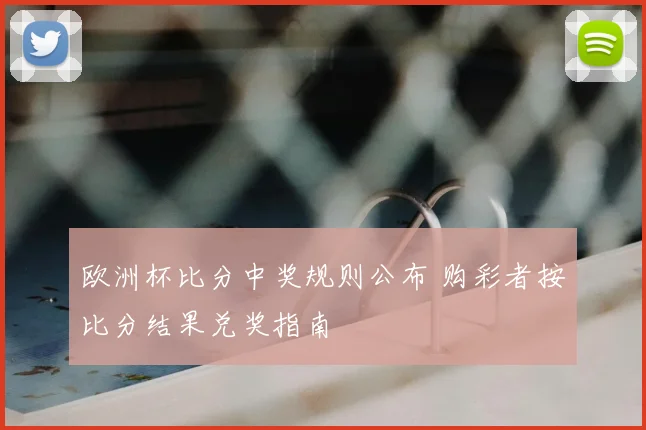 欧洲杯比分中奖规则公布 购彩者按比分结果兑奖指南
