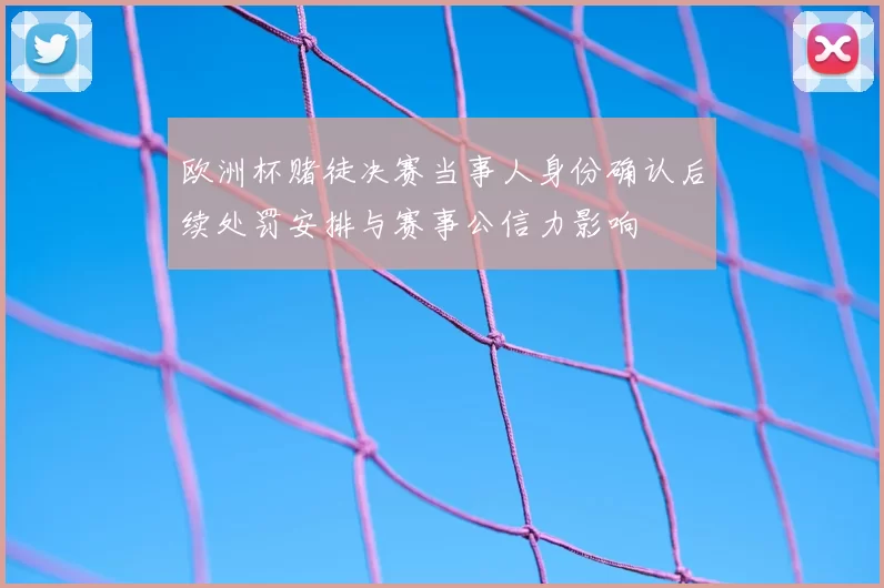 欧洲杯赌徒决赛当事人身份确认后续处罚安排与赛事公信力影响